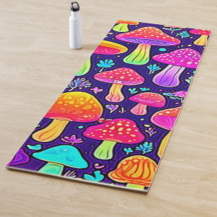 Weicher Nebel: Cartoon-Pilz-Patch Yogamatte