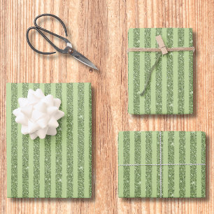Weicher Pistazien-Glitter-Stil Minimal-Muster Geschenkpapier Set