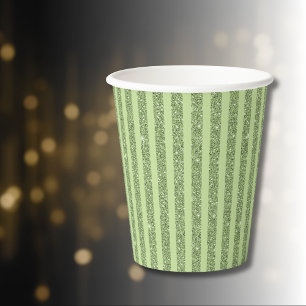 Weicher Pistazien-Glitter-Stil Minimal-Muster Pappbecher
