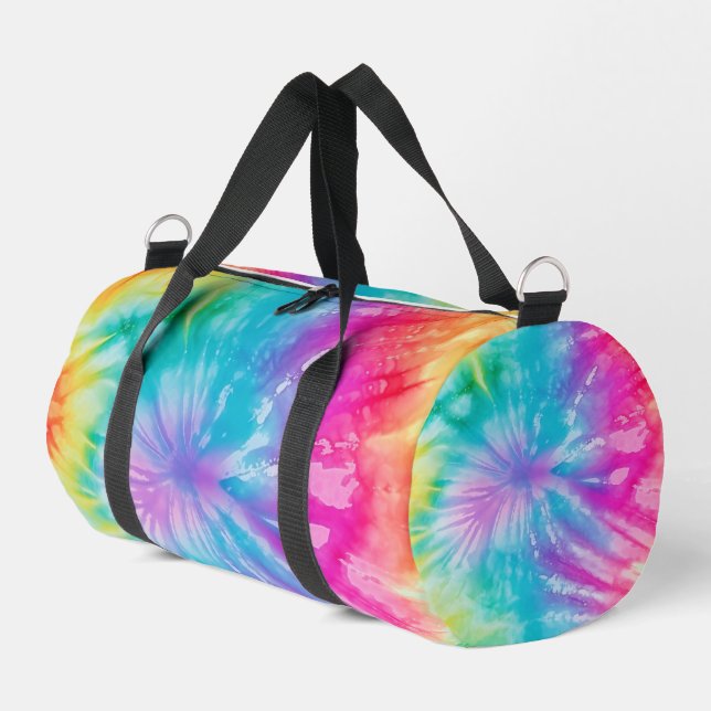 Weicher Regenbogen-Tie-Dye-Weekender-Kit Duffle Bag (Linke Seite)