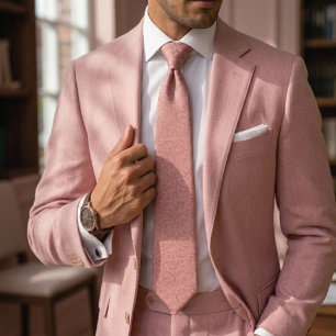 Weicher Rosa Damast Designer Schlips Klassische Krawatte