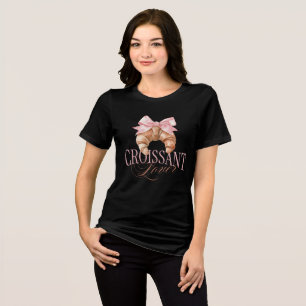 Weicher rosa Schleifen französischer Coquette-Croi Tri-Blend Shirt