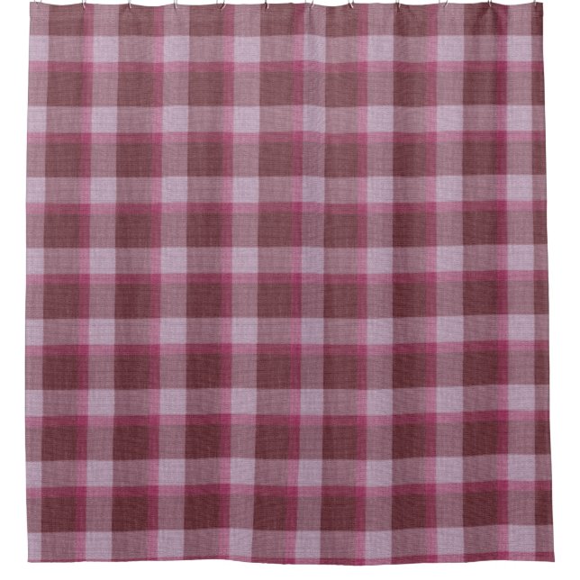 Weicher rosa Tartan kariertes Showertime Duschvorhang (Vorderseite)