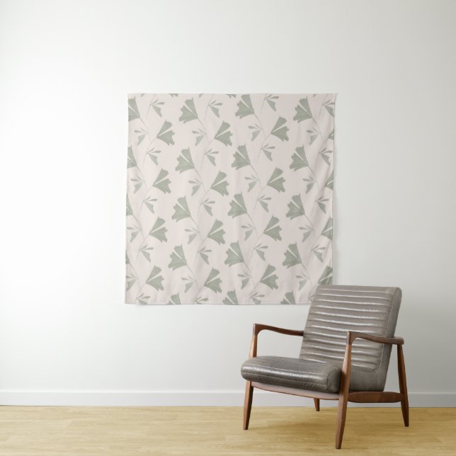 Weicher Sage Fishtail Palm Muster 1 Wandteppich (Beispiel)