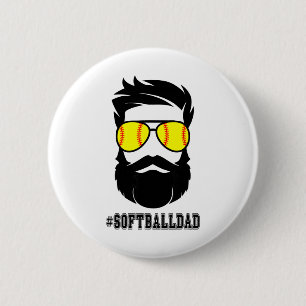 Weicher Vater mit Bart und cooler Sonnenbrille Button