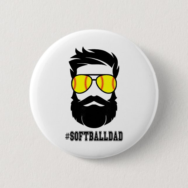 Weicher Vater mit Bart und cooler Sonnenbrille Button (Vorderseite)