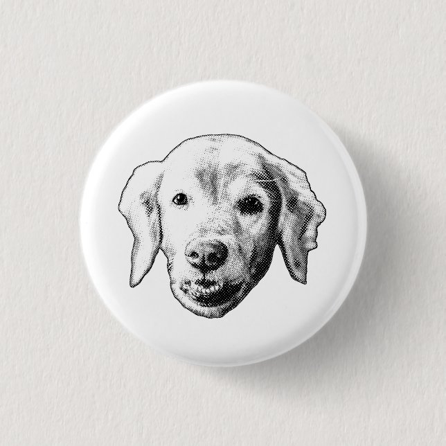 Weicher Welpenlächeln Button (Vorderseite)