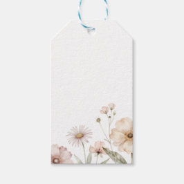Weicher Wildblumen-Rand Wasserfarben-Hintergrund Geschenkanhänger
