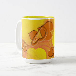 Weichere Seite der orange Herzen Zweifarbige Tasse