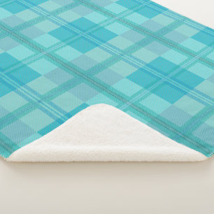 Weiches Aqua Teal Grün Karo Ästhetik Sherpa Sherpadecke