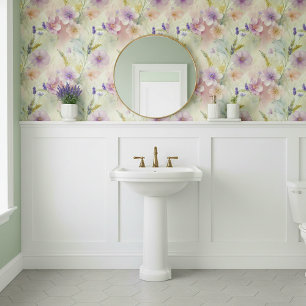 Weiches Aquarell-Blumenmuster Tapete