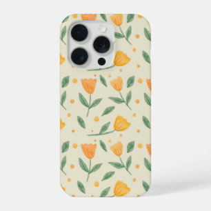 Weiches Aquarell Orangen-Wildblumen nahtloses Must iPhone 15 Pro Hülle