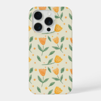 Weiches Aquarell Orangen-Wildblumen nahtloses Must iPhone 15 Pro Hülle