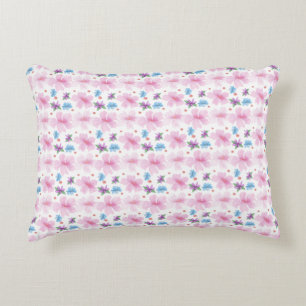 Weiches Aquarell-Rosa-Blumenmuster  Dekokissen