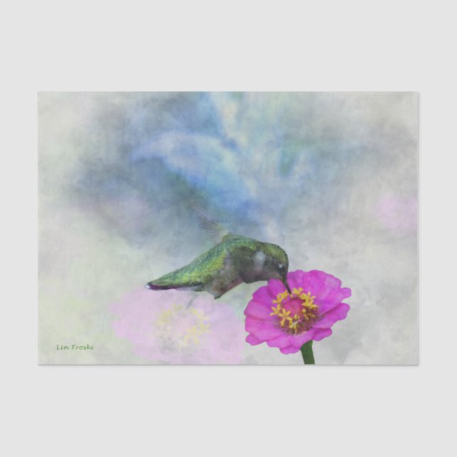 Weiches Aquarell-Summenvogel-Seidenpapier Seidenpapier (Vorderseite)