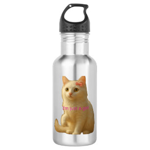 Weiches ästhetisches Katzen-Meme und Femininität Edelstahlflasche