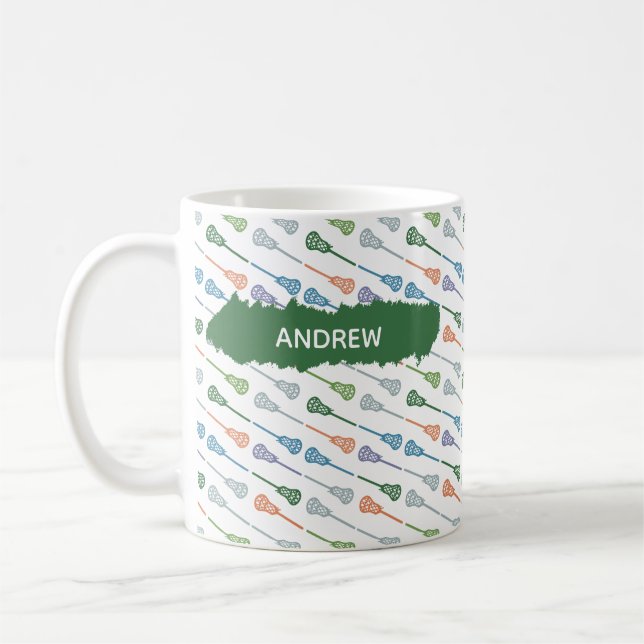 Weiches Barock-Diagonal Lacrosse Sticks Muster Kaffeetasse (Links)