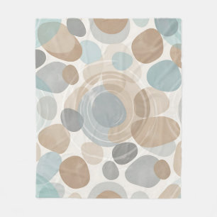 Weiches Beige Blau Grau Minimalistisches Überlappe Fleecedecke