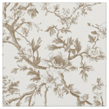 Weiches Beige Botanisches Toile-Muster