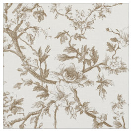 Weiches Beige Botanisches Toile-Muster Stoff