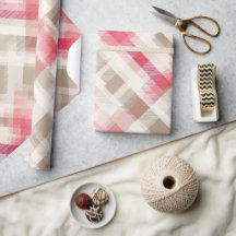 Weiches Beige Rosa Romantisches Gingham Karo Muste