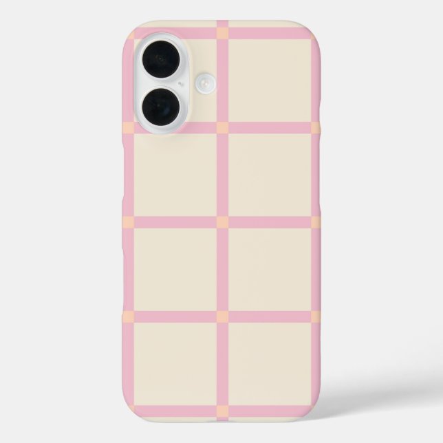 Weiches Beige- und Rosa-Rastermuster Case-Mate iPhone Hülle (Rückseite)