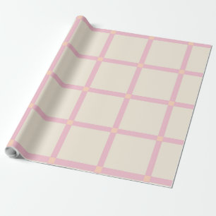 Weiches Beige- und Rosa-Rastermuster Geschenkpapier