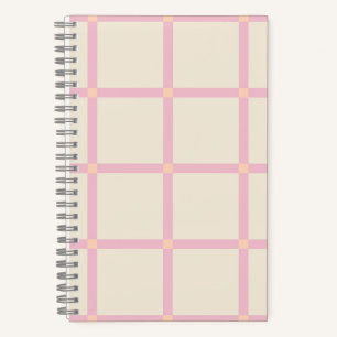 Weiches Beige- und Rosa-Rastermuster Notizbuch