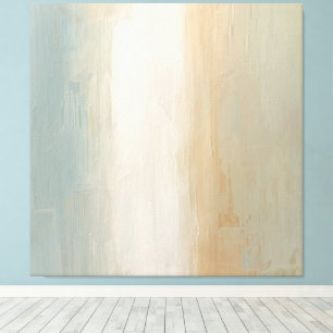 Weiches Blau Beige Olivgrau Rustikaler Abstrakter Leinwanddruck