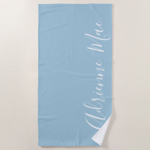 Weiches Blau einfach Personalisiert Strandtuch