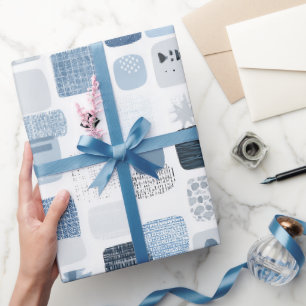 Weiches Blau-Grau Balance Abstrakte Struktur Geschenkpapier
