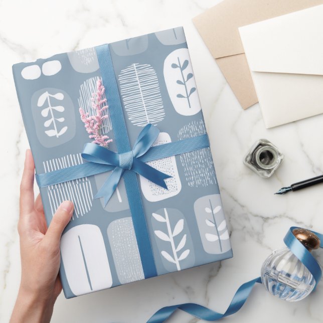 Weiches Blau-Grau Balance Abstrakte Struktur Geschenkpapier (Schenken)