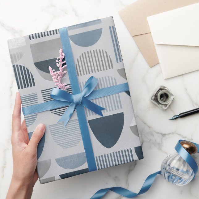 Weiches Blau-Grau Balance Abstrakte Struktur Geschenkpapier (Schenken)