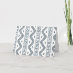 Weiches Blau Ikat auf Creme, innen leer Karte