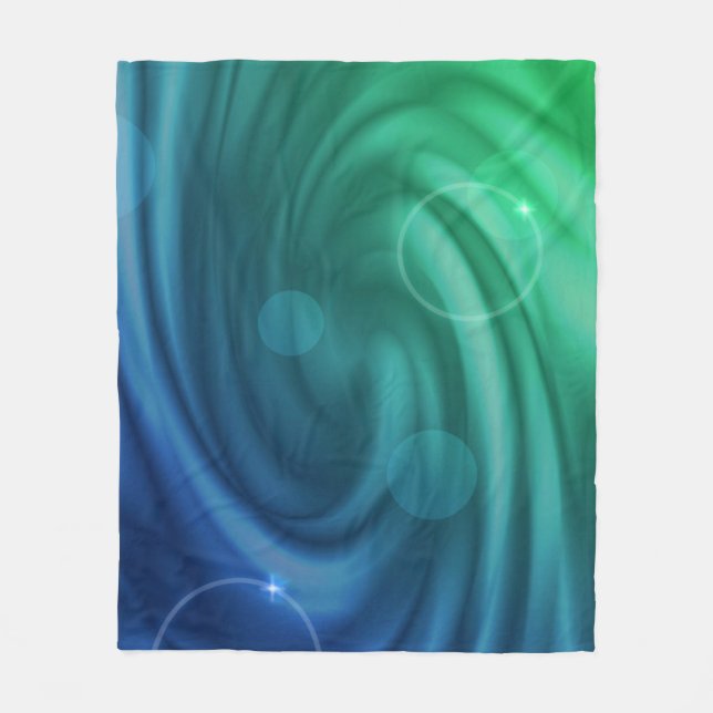 Weiches Blau und grüner Farbstoff Mix Vortex Fleecedecke (Vorderseite)