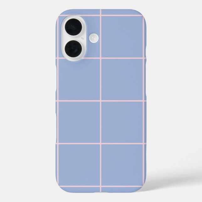 Weiches Blau- und Rosa-Rastermuster Case-Mate iPhone Hülle (Rückseite)