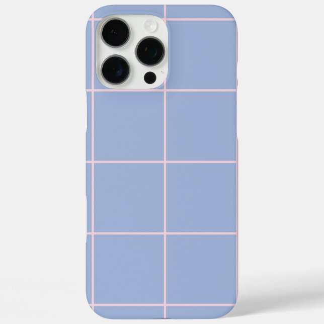 Weiches Blau- und Rosa-Rastermuster Case-Mate iPhone Hülle (Rückseite)