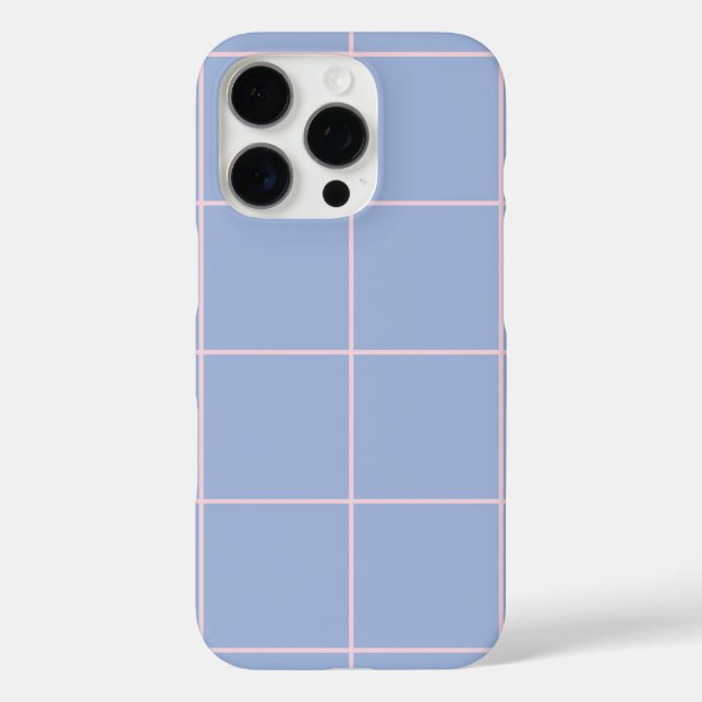 Weiches Blau- und Rosa-Rastermuster Case-Mate iPhone Hülle (Rückseite)