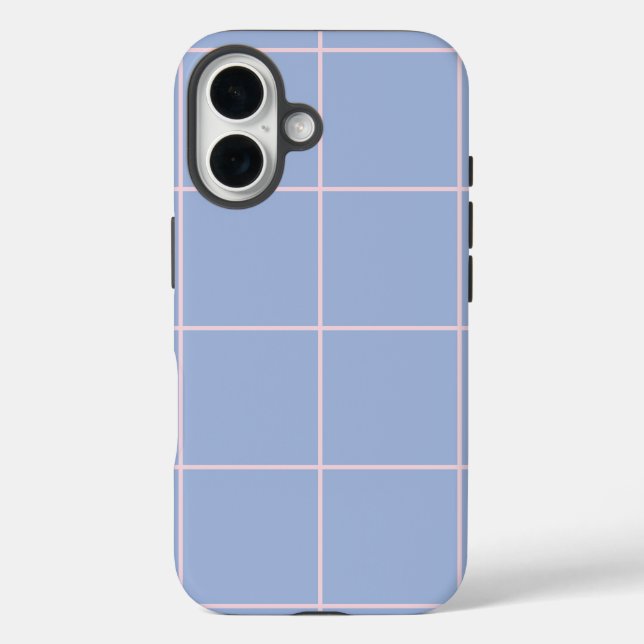 Weiches Blau- und Rosa-Rastermuster Case-Mate iPhone Hülle (Rückseite)