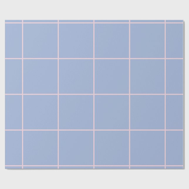 Weiches Blau- und Rosa-Rastermuster Geschenkpapier (Flach)