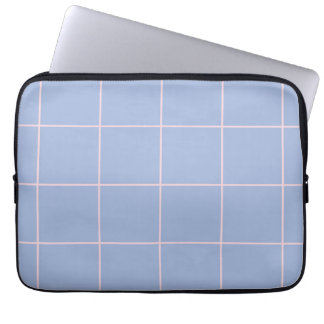 Weiches Blau- und Rosa-Rastermuster Laptopschutzhülle