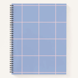 Weiches Blau- und Rosa-Rastermuster Notizbuch
