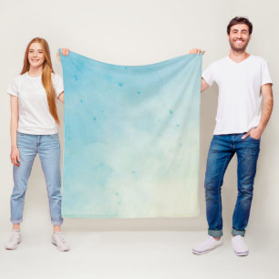 Weiches Blau und Rose Wasserfarben Fleece Blanken