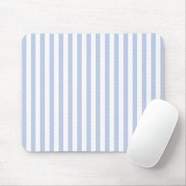 Weiches Blau-Weiß-Vertikalstreifenmuster Kunst Mousepad