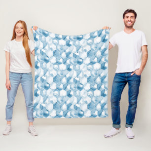 Weiches blaues Aquarell Canotype Muster Fleecedecke