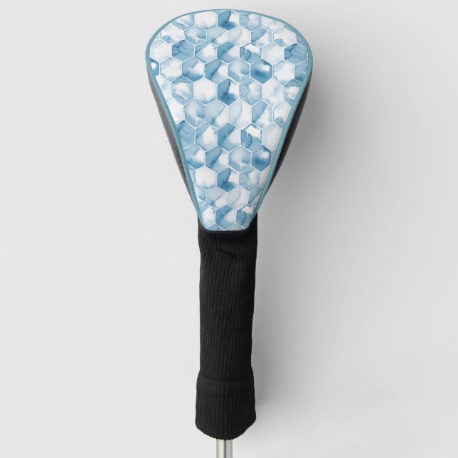 Weiches blaues Aquarell Canotype Muster Golf Headcover (Vorderseite)