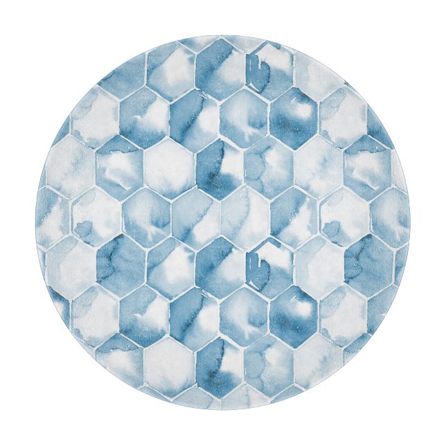 Weiches blaues Aquarell Canotype Muster Schneidebrett (Vorderseite)