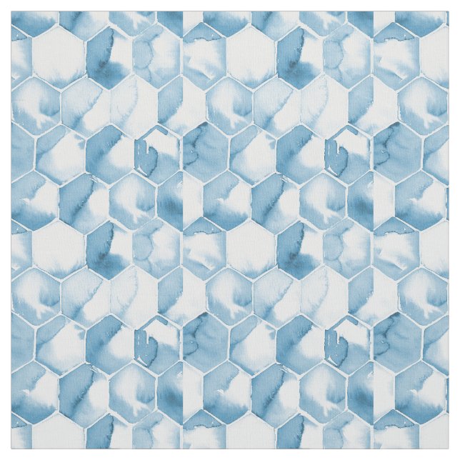 Weiches blaues Aquarell Canotype Muster Stoff (Muster)