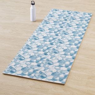 Weiches blaues Aquarell Canotype Muster Yogamatte