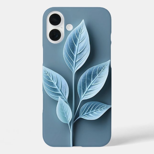 Weiches blaues Blattmuster-iPhone-Case Case-Mate iPhone Hülle (Rückseite)